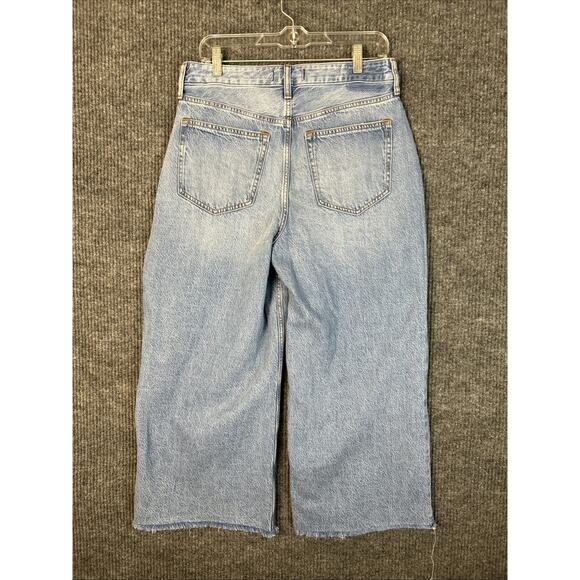 Abercrombie & Fitch Womens The Crop Wide Leg High Rise Jeans Size 29 Blue Light - Picture 2 of 10